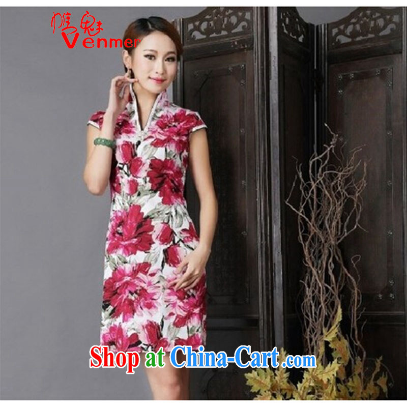 Clearly, Venmer New floral cheongsam dress stylish improved Chinese qipao cheongsam dress suit 4449 XL, and Director (Venmer), shopping on the Internet