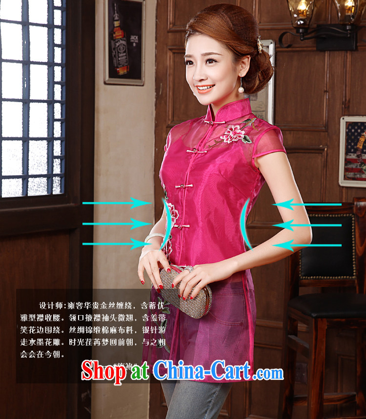 Morning dresses, new summer retro short improved stylish Chinese qipao T-shirt short-sleeved European root yarn two-color of red L pictures, price, brand platters! Elections are good character, the national distribution, so why buy now enjoy more preferential! Health