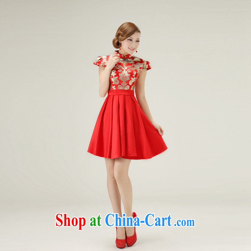 In accordance with the preceding yarn new 2015, short dresses, summer dresses retro bridal bridesmaid toast red outfit. size is not final, Yong-yan good offices, and online shopping