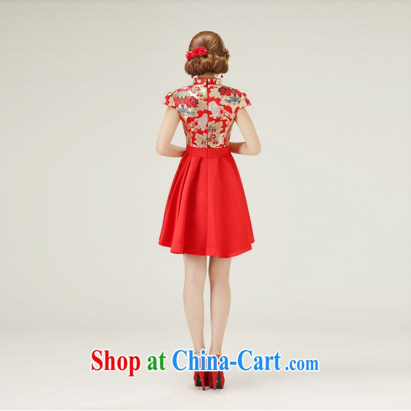 In accordance with the preceding yarn new 2015, short dresses, summer dresses retro bridal bridesmaid toast red outfit. size is not final, Yong-yan good offices, and online shopping