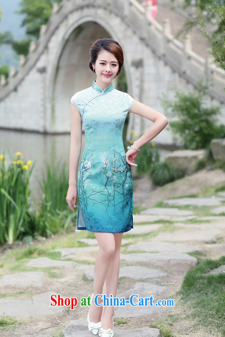 2015 summer new Chinese Ethnic Wind retro Manchu cultural dress lady, short-sleeved stamp beauty side the forklift truck cheongsam dress plum XL pictures, price, brand platters! Elections are good character, the national distribution, so why buy now enjoy more preferential! Health