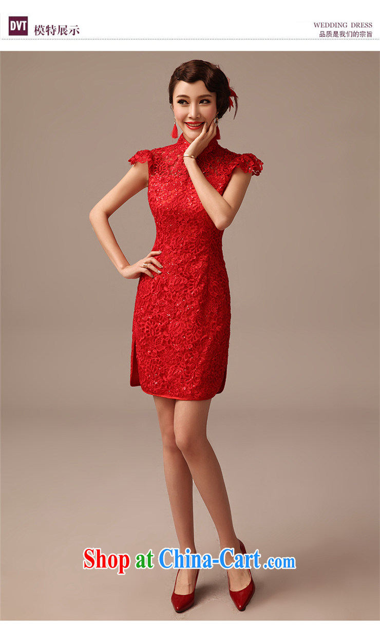 2015 new marriages, short cheongsam toast serving, lace wedding dresses summer red XL pictures, price, brand platters! Elections are good character, the national distribution, so why buy now enjoy more preferential! Health