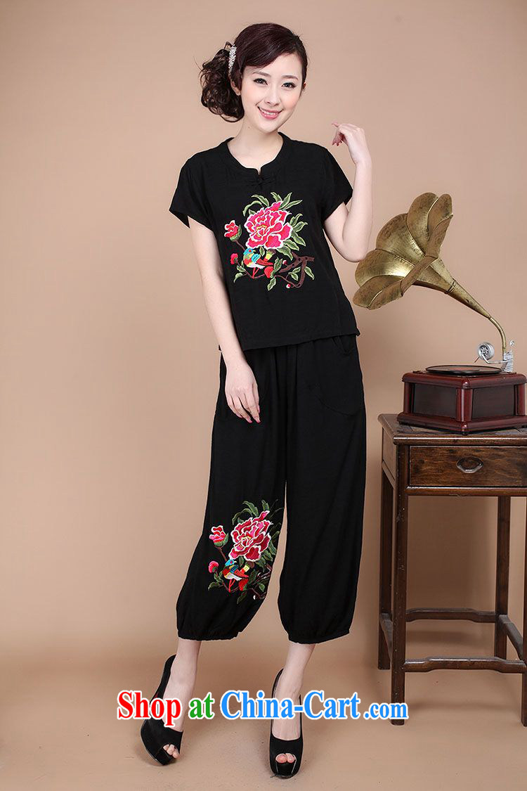 Forest narcissus summer 2014, relaxed the code mom with cotton Tang with embroidered pants FGR - B 913 black XXXL pictures, price, brand platters! Elections are good character, the national distribution, so why buy now enjoy more preferential! Health