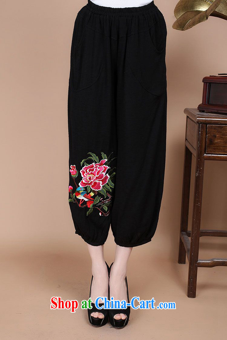 Forest narcissus summer 2014, relaxed the code mom with cotton Tang with embroidered pants FGR - B 913 black XXXL pictures, price, brand platters! Elections are good character, the national distribution, so why buy now enjoy more preferential! Health