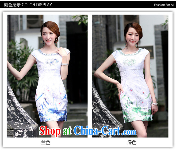 The Concubine Shu Diane 2015 new short-sleeved qipao dresses summer female beauty antique dresses package and short skirts green XXL pictures, price, brand platters! Elections are good character, the national distribution, so why buy now enjoy more preferential! Health