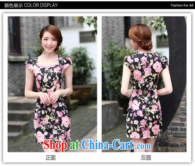 The Concubine Shu Diane 2015 summer new package Temple dresses Korean fashion stamp beauty graphics thin 100 ground improvement cheongsam dress black XXL pictures, price, brand platters! Elections are good character, the national distribution, so why buy now enjoy more preferential! Health
