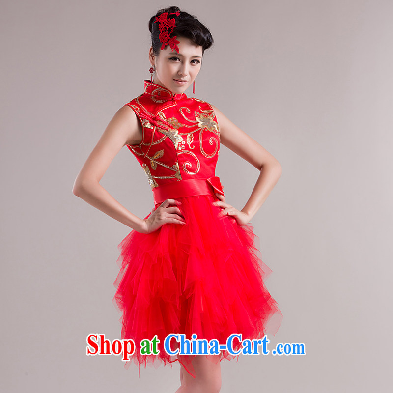 Rain is still clothing and stylish new bridal wedding dresses short improved modern marriages wedding dresses qipao QP 535 red L, rain is still Yi, shopping on the Internet