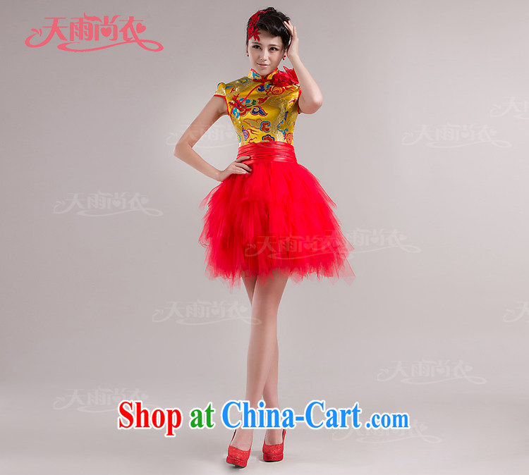 Rain is still Yi Ying House bridal toast serving long robe improved atmospheric Chinese wedding dress skirt red stylish length, bridal dresses QP 536 yellow S pictures, price, brand platters! Elections are good character, the national distribution, so why buy now enjoy more preferential! Health