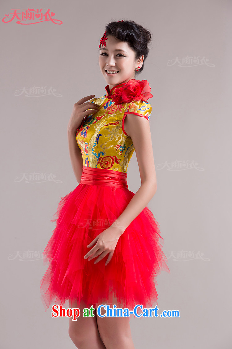 Rain is still Yi Ying House bridal toast serving long robe improved atmospheric Chinese wedding dress skirt red stylish length, bridal dresses QP 536 yellow S pictures, price, brand platters! Elections are good character, the national distribution, so why buy now enjoy more preferential! Health