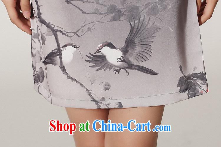Take the 2014 new summer Stylish retro, for hand-painted a tight short-sleeved Chinese improved cheongsam - 4 sky blue 2 XL pictures, price, brand platters! Elections are good character, the national distribution, so why buy now enjoy more preferential! Health