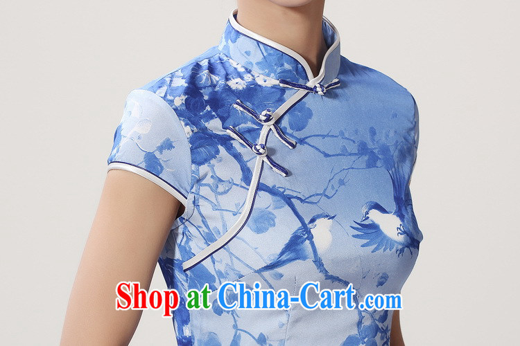 Take the 2014 new summer Stylish retro, for hand-painted a tight short-sleeved Chinese improved cheongsam - 4 sky blue 2 XL pictures, price, brand platters! Elections are good character, the national distribution, so why buy now enjoy more preferential! Health