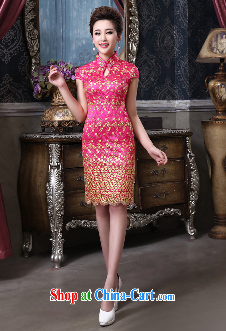 Rain is still Yi 2015 new spring and summer clothing toast marriages wedding elegant retro red short cheongsam QP 550 red XL pictures, price, brand platters! Elections are good character, the national distribution, so why buy now enjoy more preferential! Health