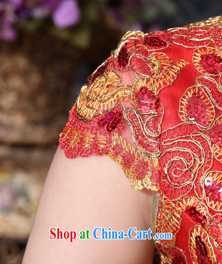 Rain is still Yi 2015 new bridal dresses wedding dresses spring/summer toast clothing Chinese wedding flowers elegant short cheongsam QP 554 red XL pictures, price, brand platters! Elections are good character, the national distribution, so why buy now enjoy more preferential! Health