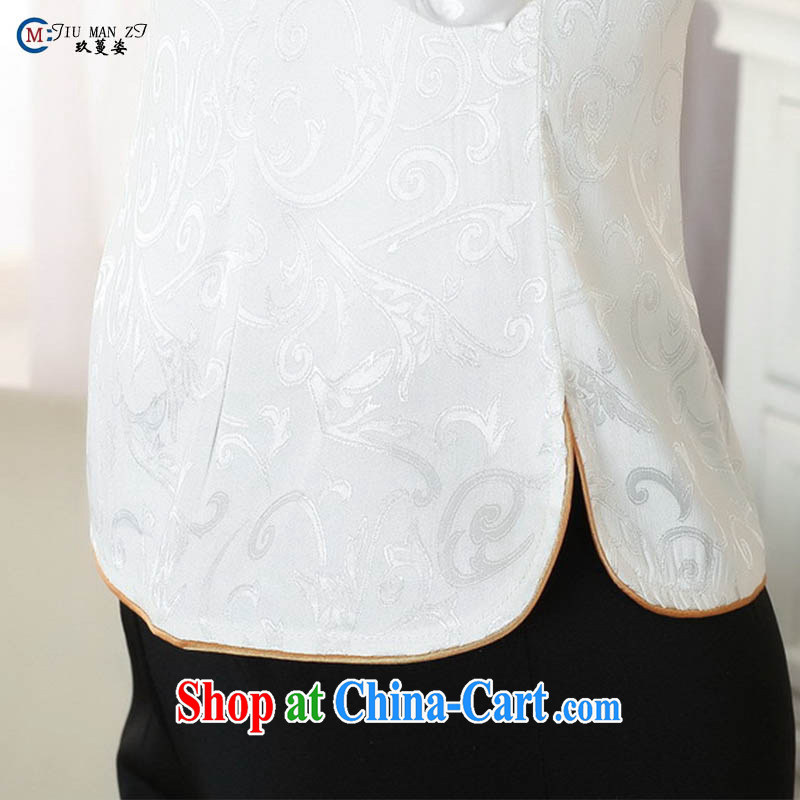 Ko Yo vines into exciting and 2015 new spring and summer with high quality cotton Ethnic Wind 7 cuff shirt cheongsam exquisite Chinese T-shirt A 0051 white 170/XL, capital city sprawl, shopping on the Internet