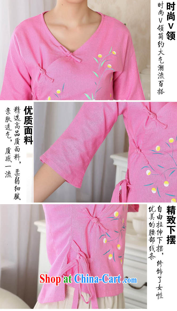 Ko Yo vines into exciting and 2015 new spring and summer Cotton High Commission National wind 5 cuff T-shirt dresses short Tang Women's clothes A 0053 dark pink 175/2 XL pictures, price, brand platters! Elections are good character, the national distribution, so why buy now enjoy more preferential! Health