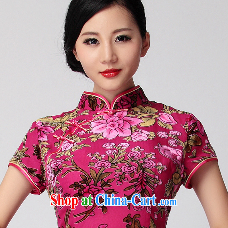 True velvet dress cheongsam dress Banquet exclusive wedding Tang Women's clothes C 822 red XL (2 feet 4 waist), CHOSHAN LADIES, shopping on the Internet