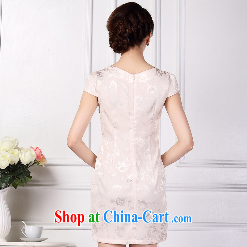cheongsam dress summer improved Tang Women's clothes embroidered daily short C 1318 champagne color XXL (2 feet 5 waist), CHOSHAN LADIES, shopping on the Internet