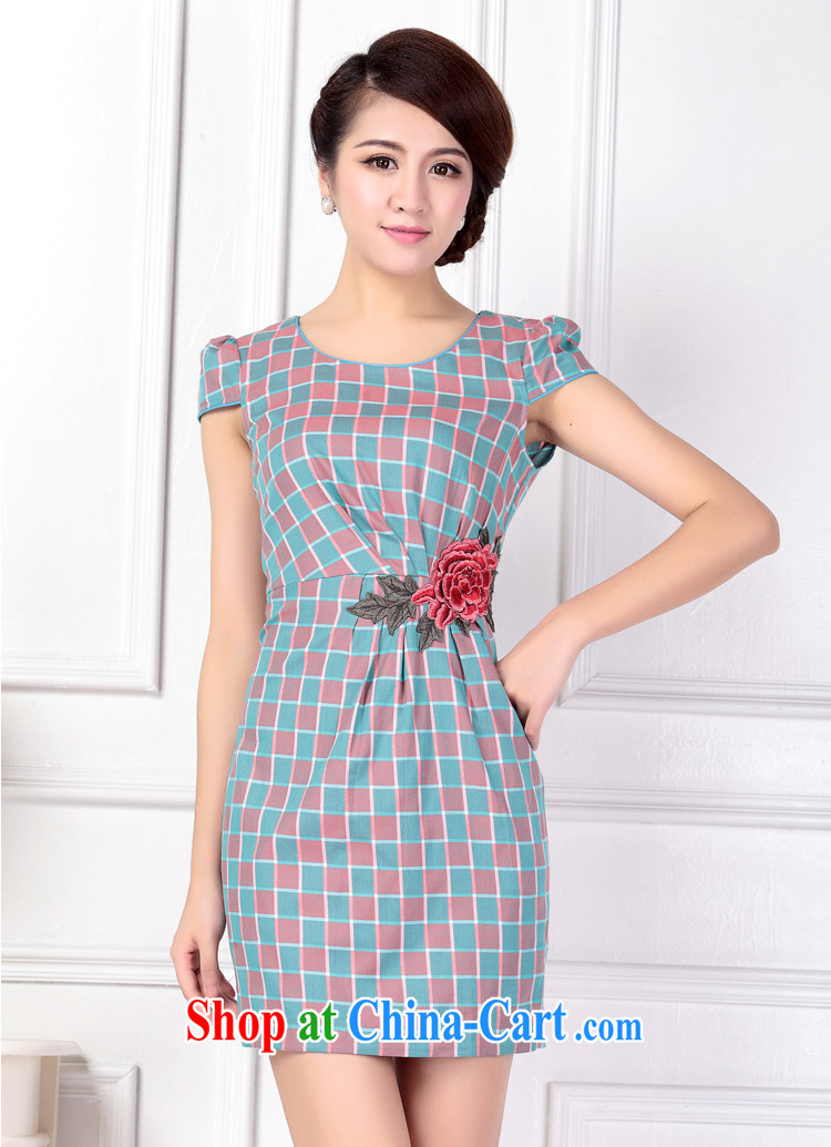 qipao improved summer Tang Women's clothes retro College wind rust take short C 455 red and blue checkered XXL (2 feet 5 lumbar) pictures, price, brand platters! Elections are good character, the national distribution, so why buy now enjoy more preferential! Health