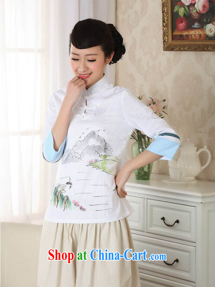 Ko Yo vines into exciting and 2015 new spring and summer for the 7 sub-cuff natural cotton MA the cheongsam quality Chinese shirt A 0060 white 155/S pictures, price, brand platters! Elections are good character, the national distribution, so why buy now enjoy more preferential! Health