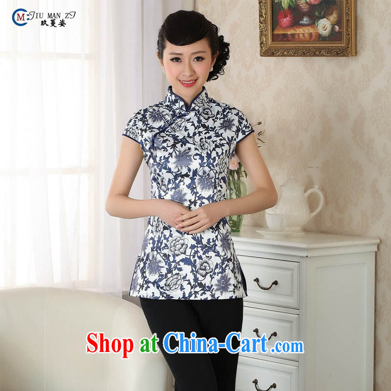 Ko Yo vines into exciting and 2015 new spring and summer, short-sleeved cotton blended class outfit quality T-shirt Chinese A 0061 Orchid white 175_2 XL