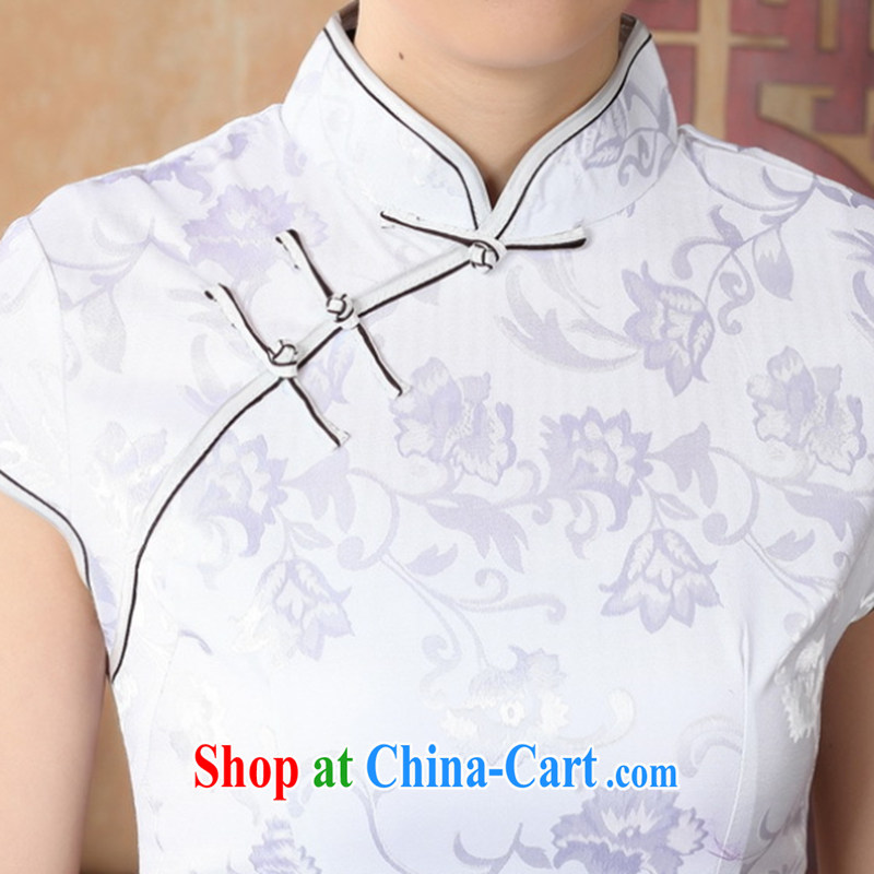 spend the summer with new women with exquisite Chinese improved, for a tight cotton hand-painted Chinese Antique short cheongsam white M, figure, and shopping on the Internet