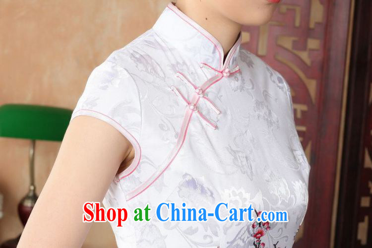 spend the summer new female Chinese improved, for a tight cotton hand-painted fine Chinese Antique short cheongsam white M pictures, price, brand platters! Elections are good character, the national distribution, so why buy now enjoy more preferential! Health
