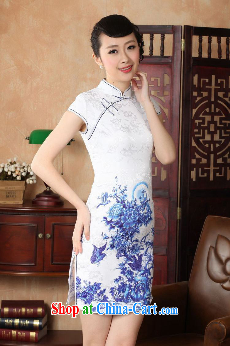 spend the summer new female Chinese improved, for a tight cotton hand-painted fine Chinese Antique short cheongsam white M pictures, price, brand platters! Elections are good character, the national distribution, so why buy now enjoy more preferential! Health