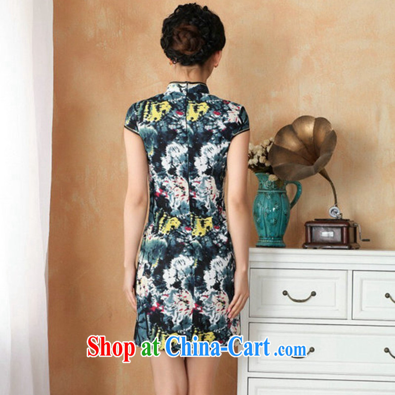 Take the 2014 summer new Chinese improved, for the hard-pressed Chinese qipao hand-painted retro mini cheongsam LF - 2 water color 2 XL, spend, and, on-line shopping