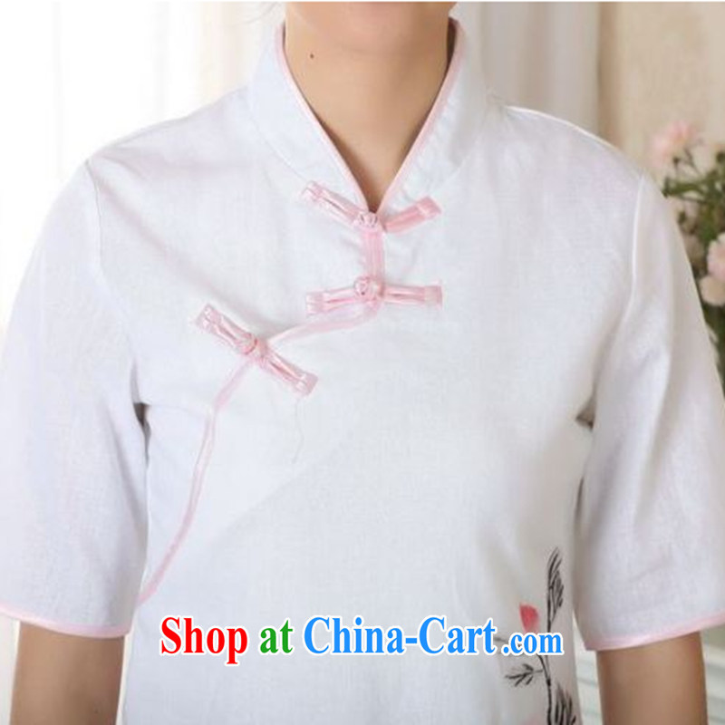 spend the summer new hand-painted Chinese T-shirt cotton the Chinese Ethnic Wind blouses Tang with improved version 0060 A XL, figure, and shopping on the Internet