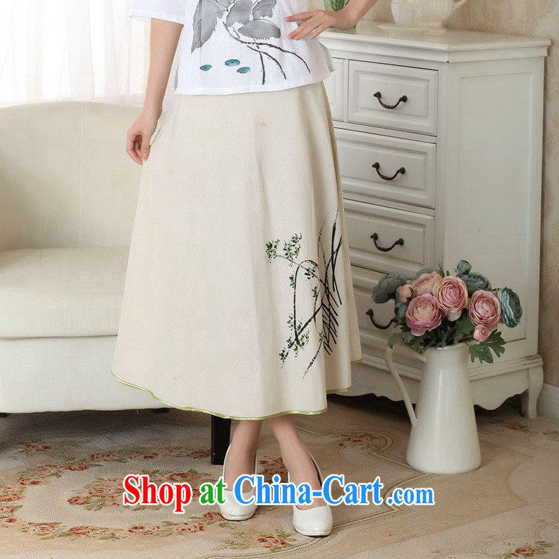Take the 2014 new summer dress new Chinese ground 100 ethnic wind cotton Ma hand-painted body skirt girls A field skirt P P XL 0011