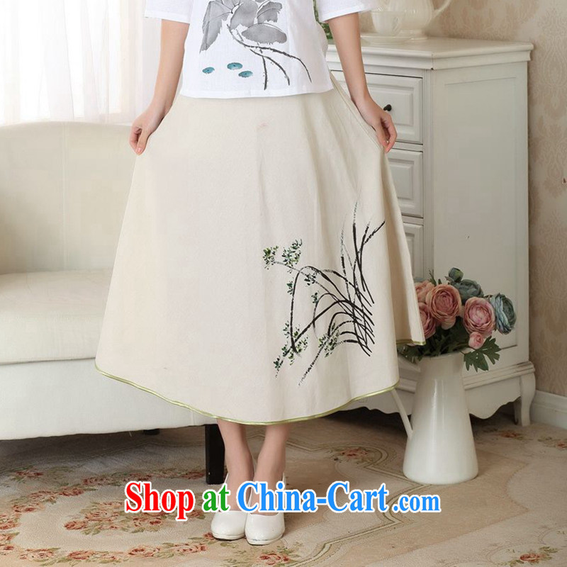 Take the 2014 new summer dress new Chinese ground 100 ethnic wind cotton Ma hand-painted body skirt girls A field skirt P P XL 0011, figure, and shopping on the Internet