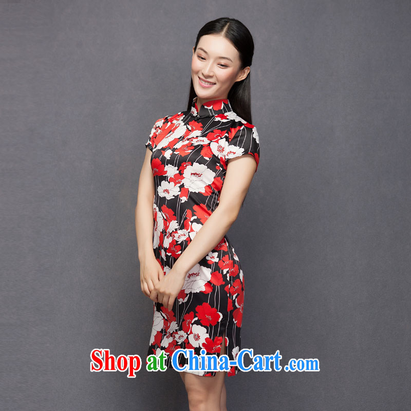 Wood is really a qipao 2015 spring and summer new stylish dresses cultivating improved cheongsam dress Chinese dresses 42,952 04 deep red XXXL, wood really has, shopping on the Internet
