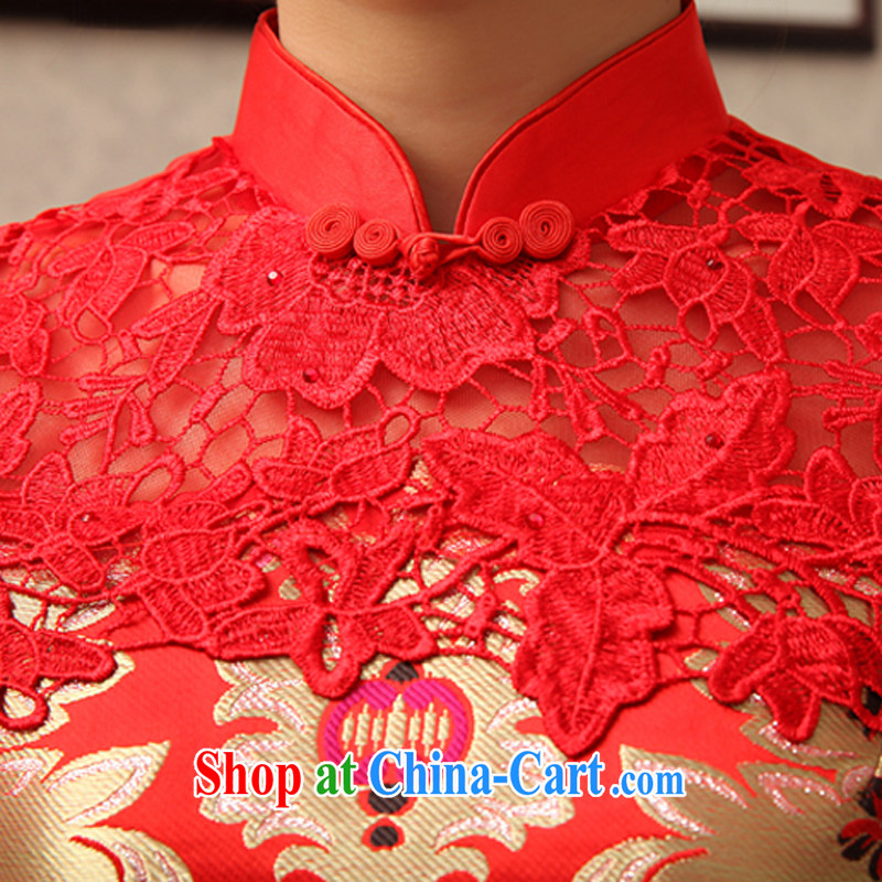 Rain is still Yi 2015 new dresses bridal red improved modern Chinese wedding toast clothing, dress cuff use phoenix Kit QP 488 red XL, rain is clothing, and shopping on the Internet