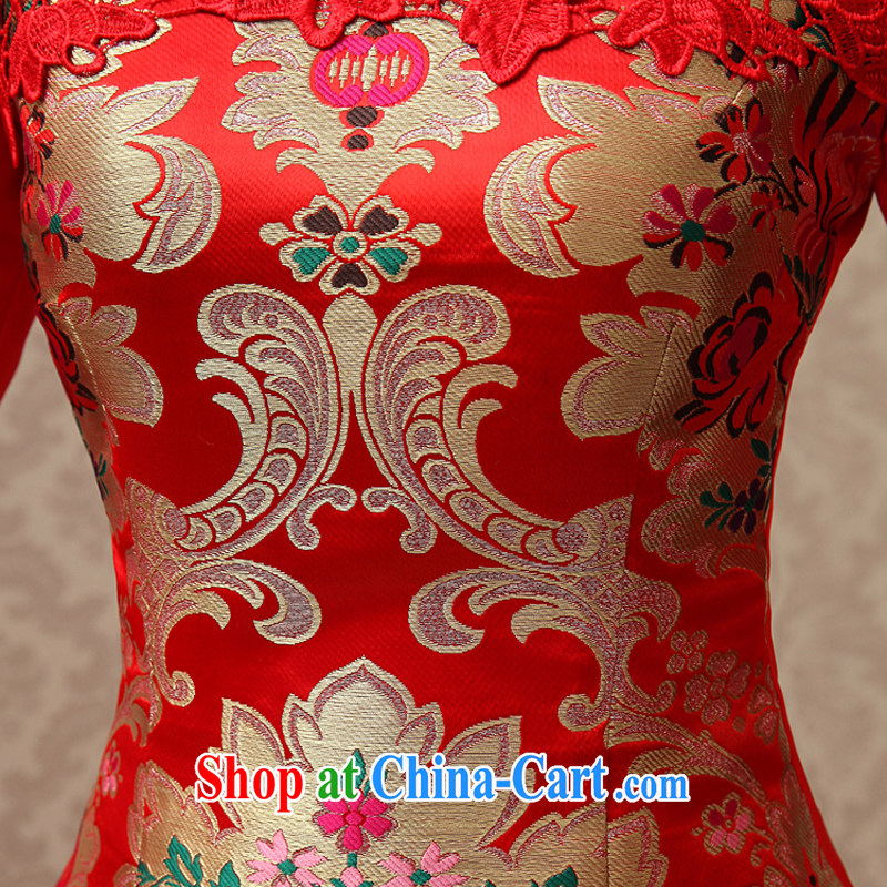 Rain is still Yi 2015 new dresses bridal red improved modern Chinese wedding toast clothing, dress cuff use phoenix Kit QP 488 red XL, rain is clothing, and shopping on the Internet