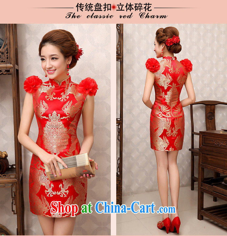 Rain is still clothing bridal wedding dresses wedding dresses red improved Chinese short sleeveless toast clothing qipao QP 485 red XL pictures, price, brand platters! Elections are good character, the national distribution, so why buy now enjoy more preferential! Health