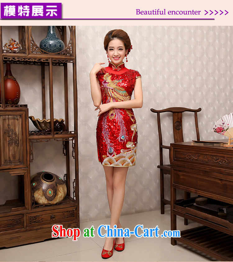 Rain was Yi 2015 new bridal wedding dresses red atmosphere improved marriage toast clothing spring and summer with short-sleeved cultivating short cheongsam QP 484 red XL pictures, price, brand platters! Elections are good character, the national distribution, so why buy now enjoy more preferential! Health