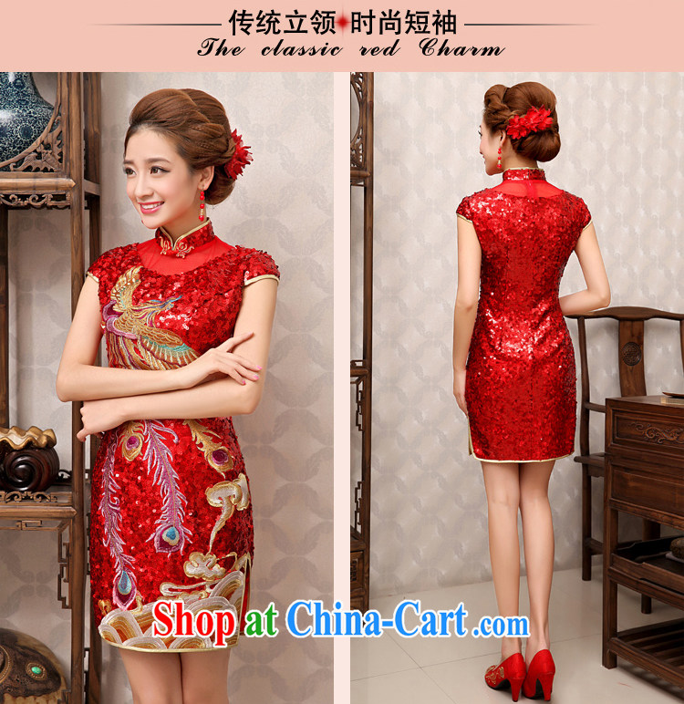 Rain was Yi 2015 new bridal wedding dresses red atmosphere improved marriage toast clothing spring and summer with short-sleeved cultivating short cheongsam QP 484 red XL pictures, price, brand platters! Elections are good character, the national distribution, so why buy now enjoy more preferential! Health