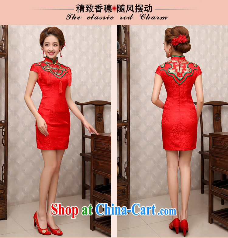 Rain is still Yi 2015 new wedding dresses summer short Chinese wedding improved stylish bridal toast clothing beauty graphics thin QP 481 red XL pictures, price, brand platters! Elections are good character, the national distribution, so why buy now enjoy more preferential! Health