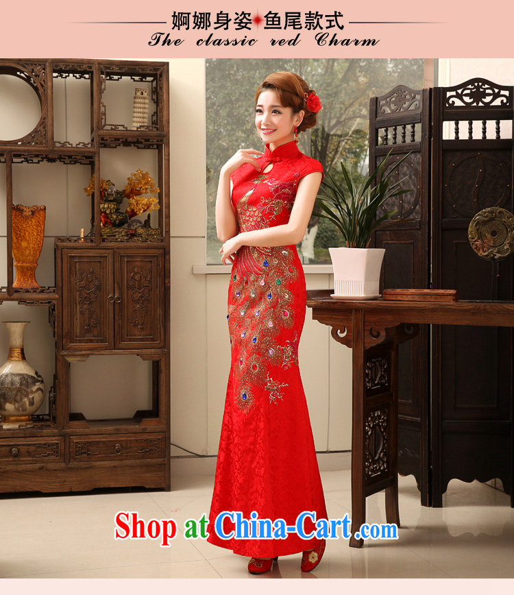 Rain is still clothing 2015 fashion spring Phoenix cheongsam long red brides with marriage dresses skirts summer elegant toasting QP serving 477 red XL pictures, price, brand platters! Elections are good character, the national distribution, so why buy now enjoy more preferential! Health