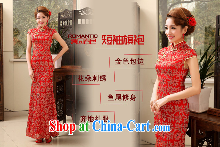 Rain is still Yi new bride toast wedding dresses and stylish wedding elegant long crowsfoot beauty lace cheongsam evening dress QP 476 red XL pictures, price, brand platters! Elections are good character, the national distribution, so why buy now enjoy more preferential! Health