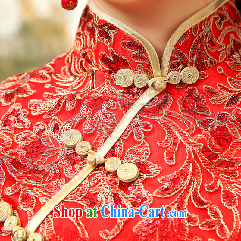 Rain is still clothing bridal new 2015 wedding dress red retro improved stylish dresses with bows crowsfoot service graphics thin cheongsam QP 471 red S, rain is clothing, and shopping on the Internet