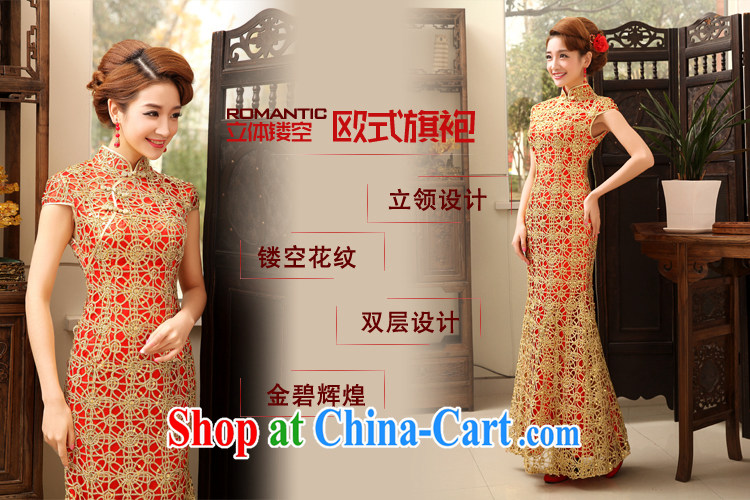 Rain is still Yi new bride wedding wedding dress lace, with toast wedding clothes crowsfoot cheongsam QP 470 yellow XL pictures, price, brand platters! Elections are good character, the national distribution, so why buy now enjoy more preferential! Health