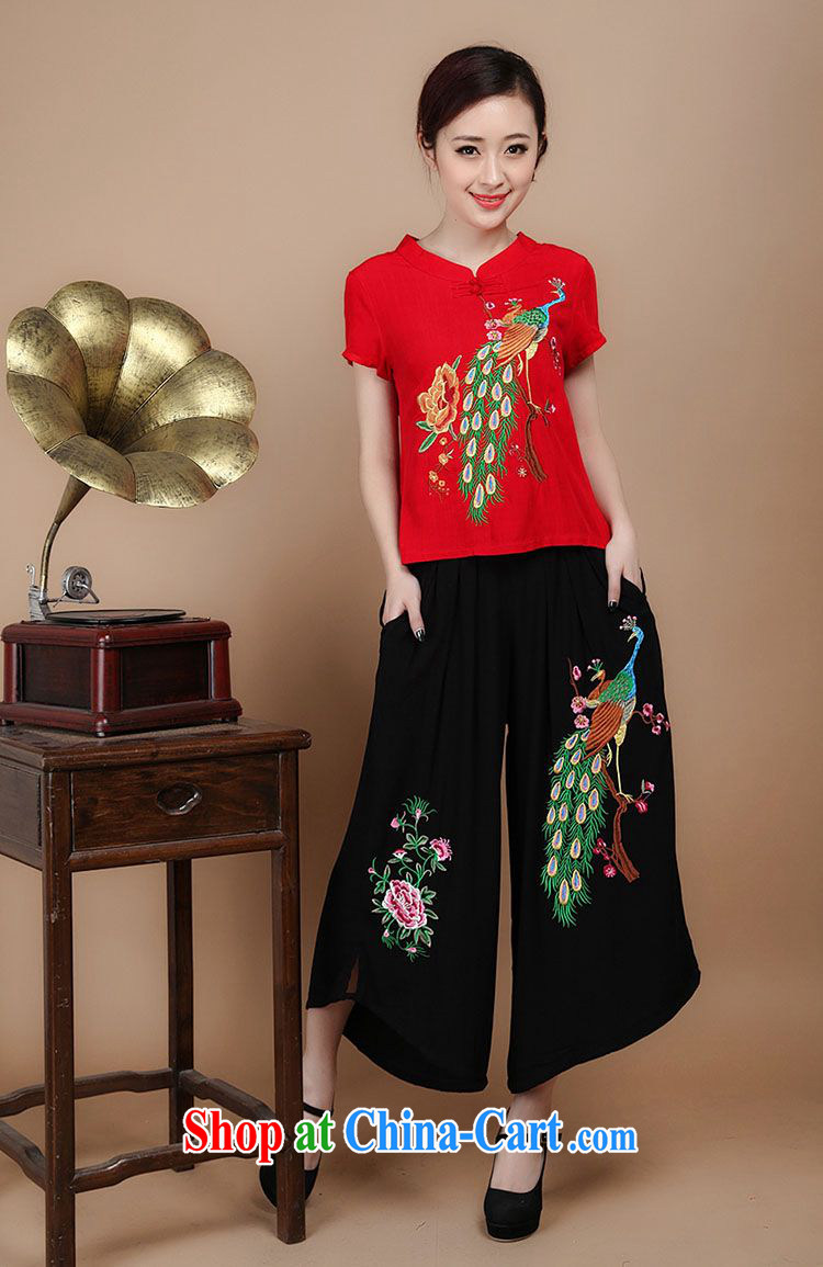Forest narcissus 2014 spring and summer new loose larger Tang with soft Peacock embroidered trousers FGR - B 925 black XXL pictures, price, brand platters! Elections are good character, the national distribution, so why buy now enjoy more preferential! Health
