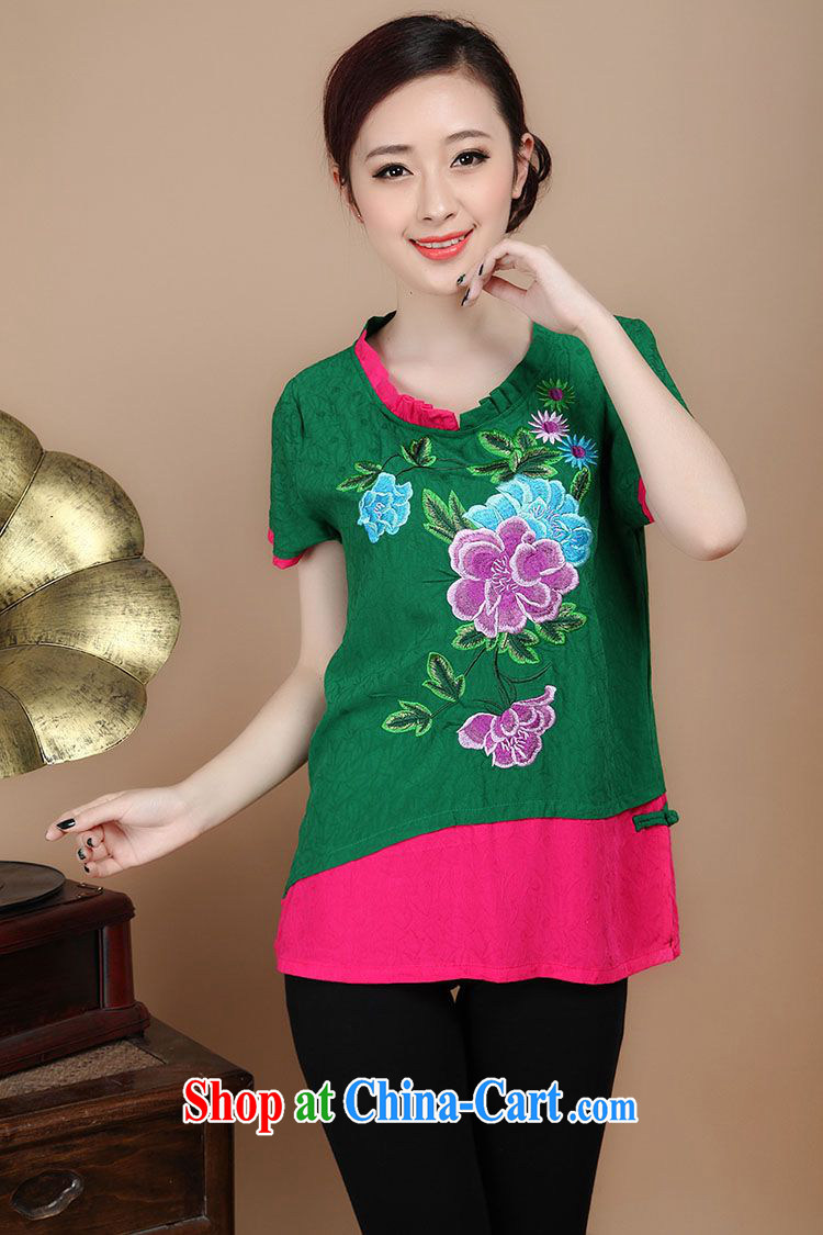 Forest narcissus 2014 spring and summer new collision-color stitching to spend with Chinese T-shirt FGR - A 8301 green XXXL pictures, price, brand platters! Elections are good character, the national distribution, so why buy now enjoy more preferential! Health
