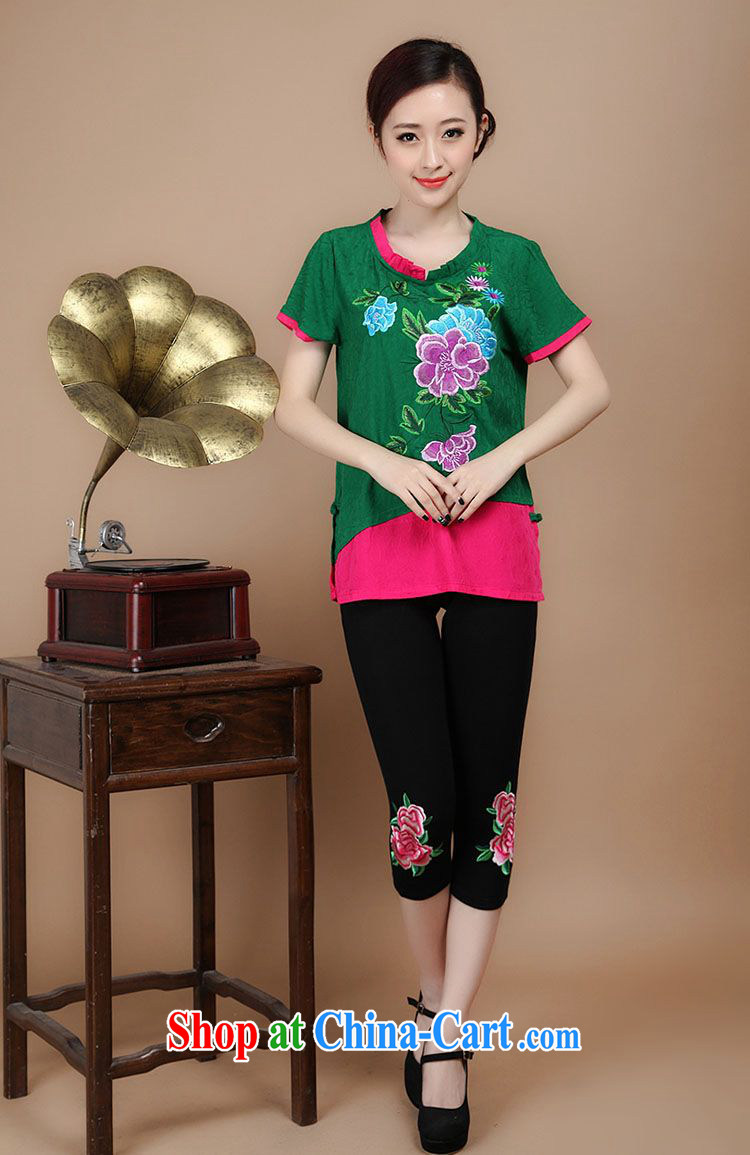 Forest narcissus 2014 spring and summer new collision-color stitching to spend with Chinese T-shirt FGR - A 8301 green XXXL pictures, price, brand platters! Elections are good character, the national distribution, so why buy now enjoy more preferential! Health