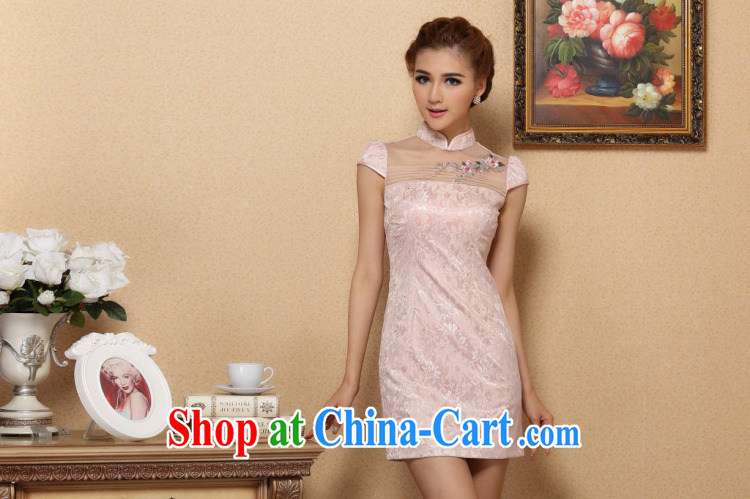 Jessup, new summer fashion improved cheongsam dress daily appointments beauty lace cheongsam dress 981 #meat pink XXL pictures, price, brand platters! Elections are good character, the national distribution, so why buy now enjoy more preferential! Health