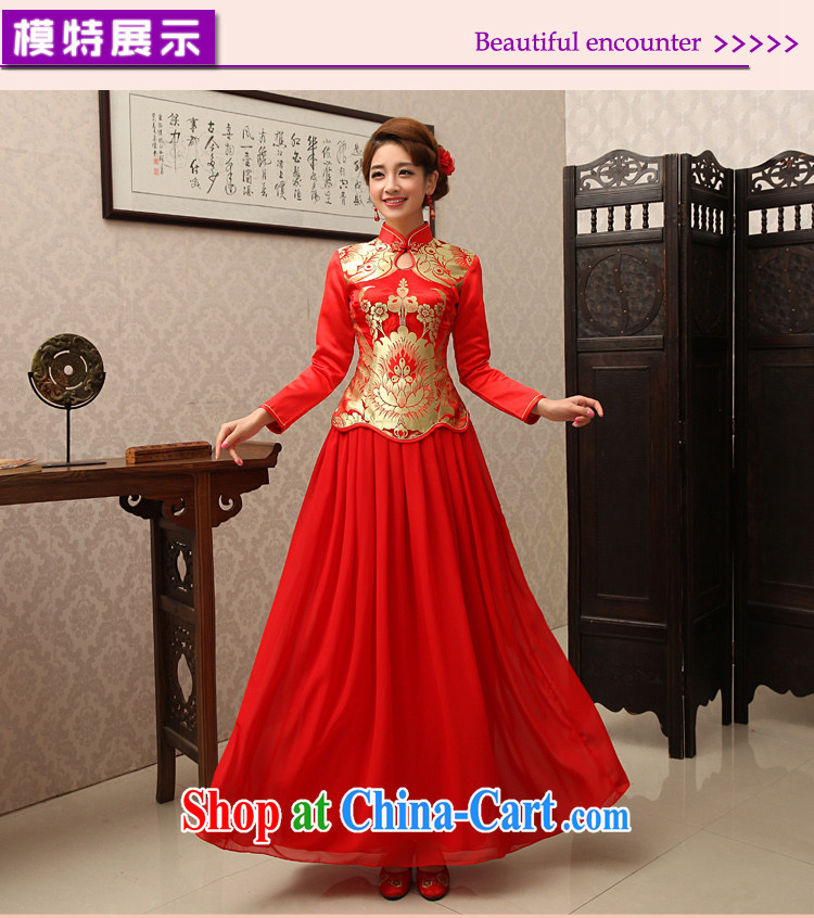 Rain is still Yi new bride wedding dress long skirt toast serving long-sleeved wedding package Red Snow woven dresses package QP 461 red XL pictures, price, brand platters! Elections are good character, the national distribution, so why buy now enjoy more preferential! Health