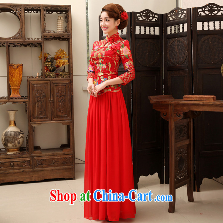 Rain was Yi spring bridal wedding dresses wedding dresses 2015 new autumn and winter clothing toast back door skirt Red Snow woven package dresses QP 458 red long-sleeved XL pictures, price, brand platters! Elections are good character, the national distribution, so why buy now enjoy more preferential! Health