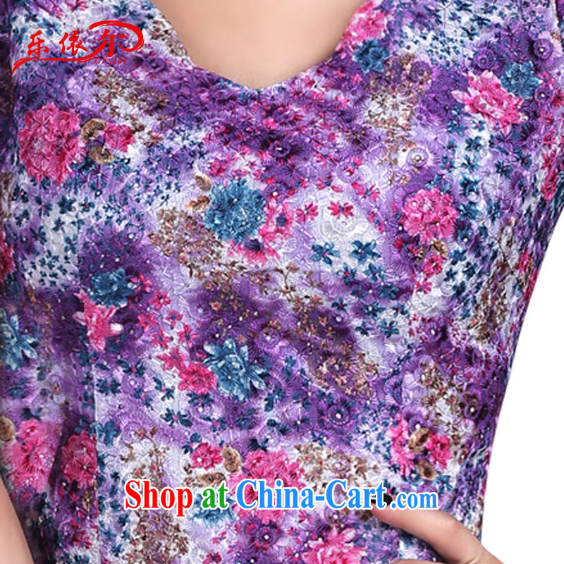 And, in accordance with new stylish short-sleeve dress girls elegant floral personalized dress summer 2015 beauty graphics thin floral S, in accordance with (leyier), shopping on the Internet