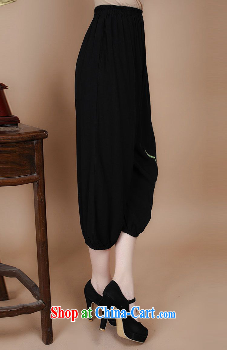 Forest narcissus 2014 spring and summer New Full Elasticated waist embroidered large, Tang replace pants FGR - B 061 black XXXL pictures, price, brand platters! Elections are good character, the national distribution, so why buy now enjoy more preferential! Health